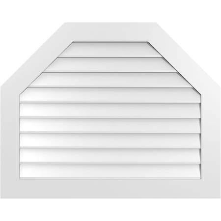 Octagonal Top Surface Mount PVC Gable Vent W/ 3-1/2W X 1P Standard Frame, 40W X 32H